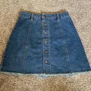 Francesca’s Button Down Denim Skirt